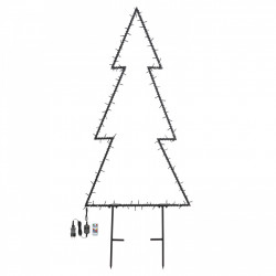 Albero di Natale in metallo altezza 140cm con luci 8...