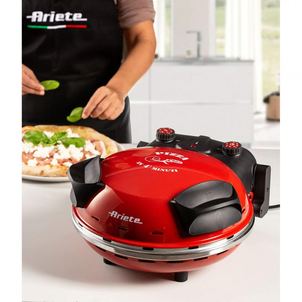 Forno per pizza elettrico Ariete 909 1200W 400 gradi fornetto rosso con timer