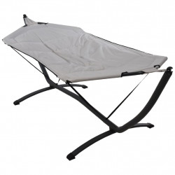 Amaca con supporto in metallo 260x98x90 cm grigio