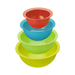 Set ciotole e scolapasta Rotho Caruba multicolore