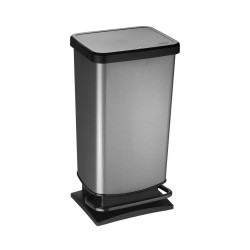 Bidone pattumiera a pedale Rotho Paso 40 litri carbon...