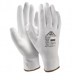 Guanti da lavoro in poliestere Active Gear Flex bianco...