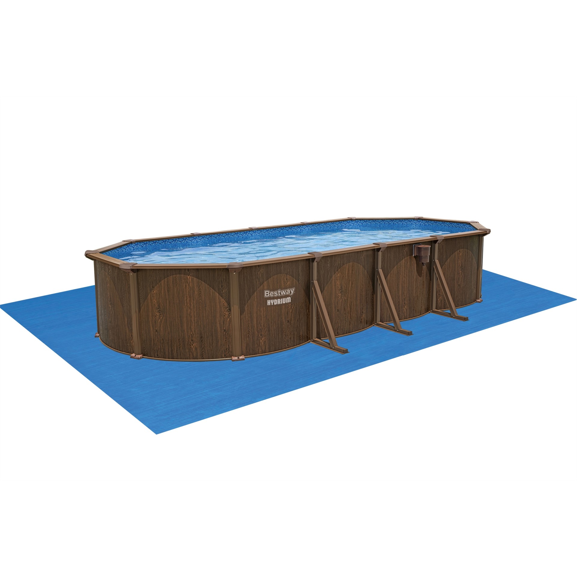 Piscina fuori terra Bestway Hydrium 561CW ovale 730x360x130 cm effetto legno