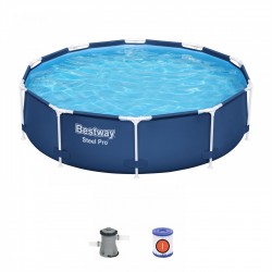 Piscina fuori terra Bestway 56679 tonda Steel Pro...